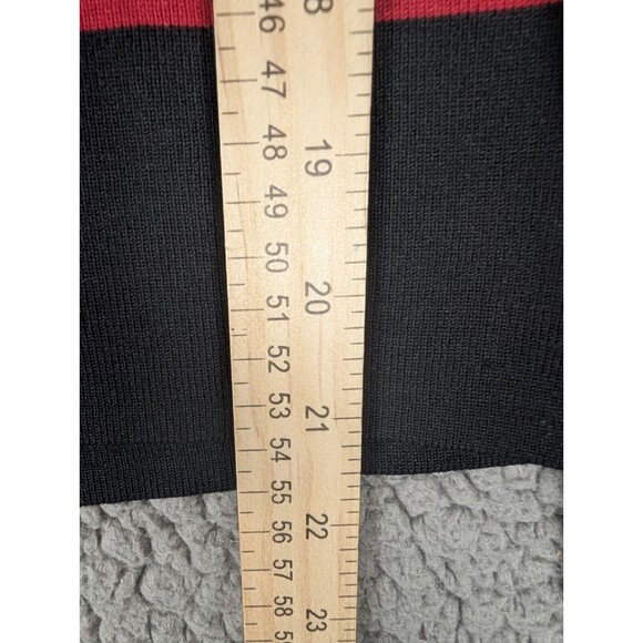 Oliver Perry Silk Blend Cardigan Red Black Stripe Size Large Button Up Long Slv - Picture 6 of 7